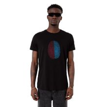 Tshirthane Bordo Mavi Parmak İzi Siyah Erkek T-shirt