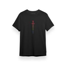 Tshirthane Dungeons And Dragons Rainbow Dice Sword Siyah Kısa Kol Erkek T-shirt