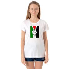 Tshirthane Free Hand Palestine Flag Bisikletyaka Kadın Beyaz Sweatshirt