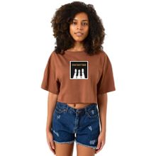 Tshirthane G-Dragon Home Sweet Home Kahverengi Kadın Crop