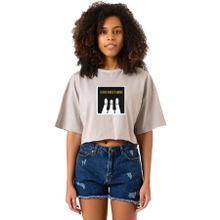 Tshirthane G-Dragon Home Sweet Home Taş Rengi Kadın Crop