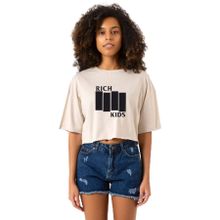 Tshirthane G-Dragon Rich Kids Bej Kadın Crop