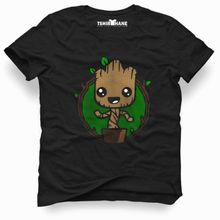 Tshirthane Galaxy Baby Groot Siyah Erkek T-shirt