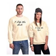 Tshirthane İ Life 2'li Sevgili Sweatshirt