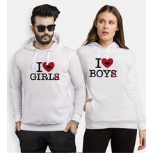 Tshirthane I love Boy Girl Sevgili Kombinleri Sweatshirt Kombini