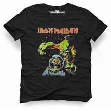 Tshirthane Iron Maiden the Final Frontier Rock Metal Müzik Baskılı Dar Kesim Slim Fit Erkek T-Shirt