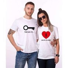 Tshirthane Key Unlock 2'li Sevgili T-shirt