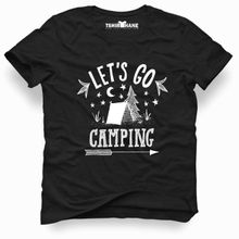 Tshirthane Lets Go Camping Çadir Siyah Erkek T-shirt