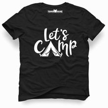 Tshirthane Lets Go Camping Siyah Erkek T-shirt
