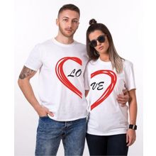 Tshirthane Lo Ve Yarım Kalp 2'li Sevgili T-shirt