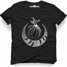 Tshirthane Mevlana Sufi Ay Siyah Erkek T-shirt