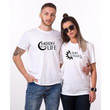 Tshirthane Moon Sun Stars 2'li Sevgili T-shirt