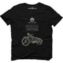 Tshirthane Motorcycle Vintage Siyah Erkek T-shirt