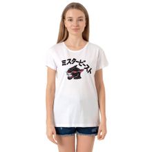 Tshirthane Mr Beast Kanji Beyaz Kadın Bisikletyaka T-shirt