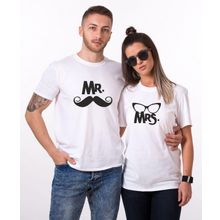 Tshirthane Mr. Mrs. Bıyık Gözlük 2'li Sevgili T-shirt