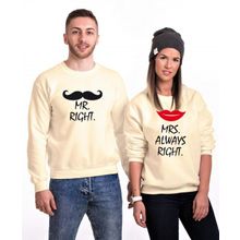 Tshirthane Mr. Mrs. Right. 2'li Sevgili Sweatshirt