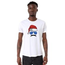 Tshirthane Mustache Christmas Hero Beyaz Bisiklet Yaka Erkek T-shirt