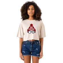 Tshirthane Oh Fudge Christmas Bej Kadın Crop