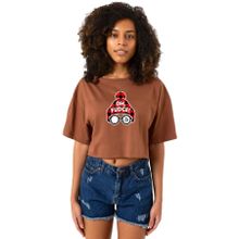Tshirthane Oh Fudge Christmas Kahverengi Kadın Crop