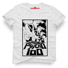 Tshirthane One Punch Man Mob Psycho 100 Beyaz Erkek T-shirt