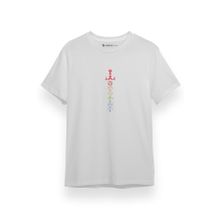 Tshirthane P17493S8834 Dungeons And Dragons Rainbow Dice Sword Beyaz Erkek T-shirt