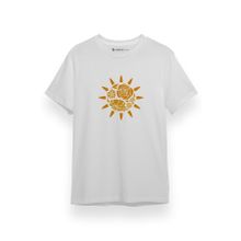 Tshirthane P17504S8289 Decorative Floral Sun Beyaz Erkek T-shirt