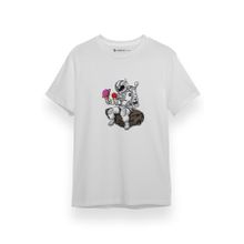 Tshirthane P17544S9827 Astronot Beyaz Erkek T-shirt