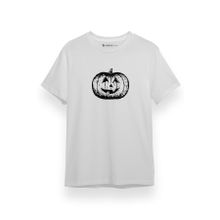 Tshirthane P17722S1817 Halloween Pumpkin Smile Kısa Kol Erkek Beyaz T-shirt