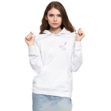 Tshirthane P18450S6951 Blackpink Rose Signature Beyaz Kadın Kapüşonlu Sweatshirt