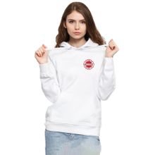 Tshirthane P18500S5808 Chicago Fire Logo 3ip Kapüşonlu Kadın Beyaz Sweatshirt