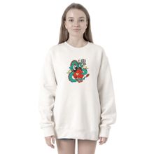 Tshirthane P18732S6962 Dragon Samurai Anime 2ip Kadın Beyaz Sweatshirt