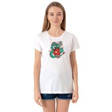 Tshirthane P18740S8149 Bisiklet Yaka Beyaz Kadın T-shirt