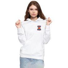Tshirthane P18776S9659 Dubious Handles Logo 3ip Kapüşonlu Kadın Beyaz Sweatshirt