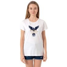 Tshirthane P19750S9314 Bisiklet Yaka Beyaz Kadın T-shirt
