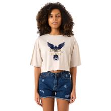 Tshirthane P19760S9350 The Fall of the House of Usher Raven Bej Kadın Crop