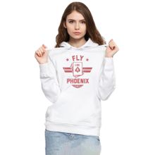 Tshirthane P19959S899 Top Gun Maverick Fly Like a Phoenix Beyaz 3ip Kapüşonlu Kadın Sweatshirt