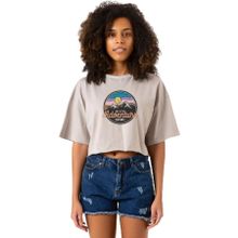 Tshirthane P20163S5359 And So The Adventure Begins Taş Rengi Kadın Crop