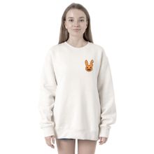 Tshirthane P20167S4390 Bad Bunny Halloween Beyaz Kadın Kapüşonlu Sweatshirt