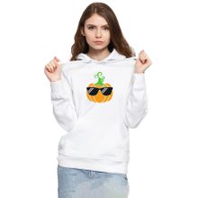 Tshirthane P20634S9816 Cool Pumpkin 3ip Kapşonlu Kadın Beyaz Sweatshirt