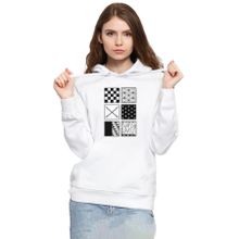 Tshirthane P20832S9241 Demon Slayer Anime Patterns 3ip Kapüşonlu Kadın Beyaz Sweatshirt