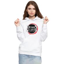Tshirthane P20857S7487 Demon Slayer Anime Squad Demon Slayer Kimetsu No Yaiba 3ip Kapüşonlu Kadın Beyaz Sweatshirt