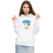 Tshirthane P20978S1030 Donal Boobash Halloween 3ip Kapüşonlu Kadın Beyaz Sweatshirt