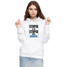 Tshirthane P21093S4221 Forrest Gump Stupid Is As Stupid Does 3ip Kapüşonlu Kadın Beyaz Sweatshirt