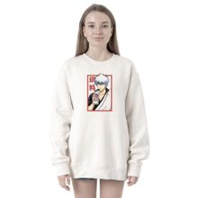 Tshirthane P21162S3228 Gintama Anime Gintoki Fruit Juice Beyaz Kadın Kapüşonlu Sweatshirt