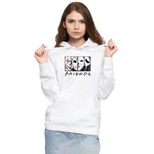 Tshirthane P21333S5592 Horror Character Friends 3ip Kapüşonlu Kadın Beyaz Sweatshirt
