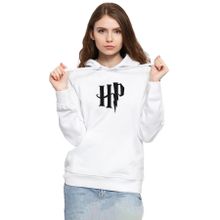 Tshirthane P21481S2232 HP Logo 3ip Kapüşonlu Kadın Beyaz Sweatshirt