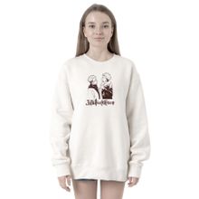 Tshirthane P21684S3570 Jujutsu Kaisen Anime Long 2ip Kadın Beyaz Sweatshirt