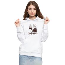 Tshirthane P21689S4196 Jujutsu Kaisen Anime Long 3ip Kapşonlu Kadın Beyaz Sweatshirt