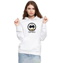 Tshirthane P21802S3272 Kung Fu Panda Inner Peace 3ip Kapşonlu Kadın Beyaz Sweatshirt
