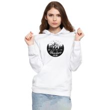 Tshirthane P21821S3090 Let The Adventure Begin 3ip Kapüşonlu Kadın Beyaz Sweatshirt